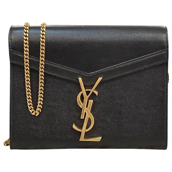 SAINT LAURENT Cassandre Leather Wallet on Chain - Picture 2 of 12